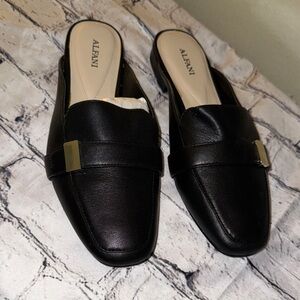 Alfani Black Women's Mules with Silver Accent